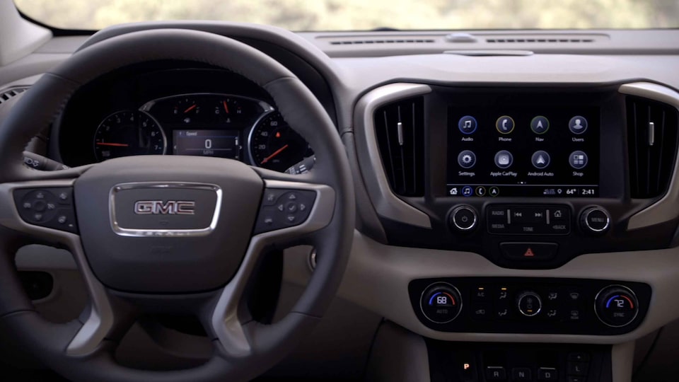 2021 GMC Terrain Small Crossover SUV Video Interior View Steering Wheel, Dashboard & Infotainment System