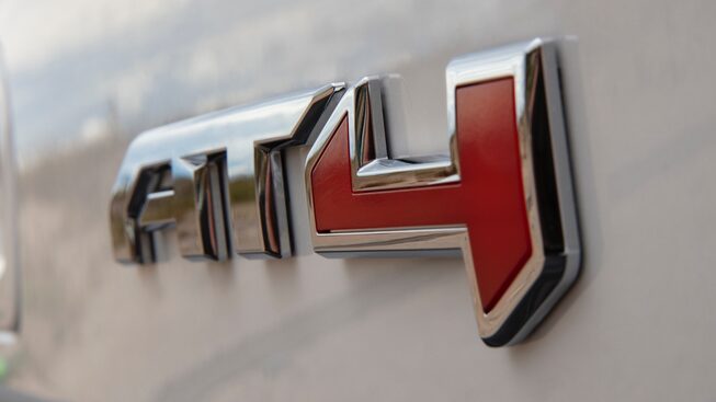 2021 GMC Yukon AT4 Off-Road SUV badge close up