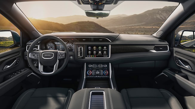 2021 GMC Yukon Denali Luxury SUV Interior Dash View in Gray Ash