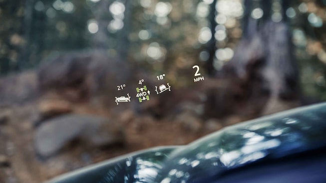 2021 GMC Sierra 1500 AT4 Off-Road Truck Heads-Up Display close up