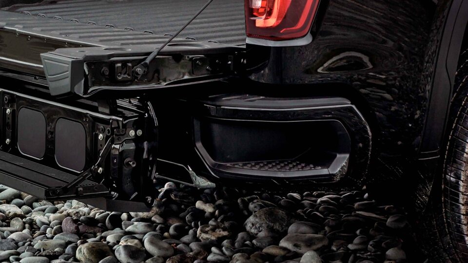 2021 GMC Sierra 1500 Pickup Truck with cornersteps on rear bumper