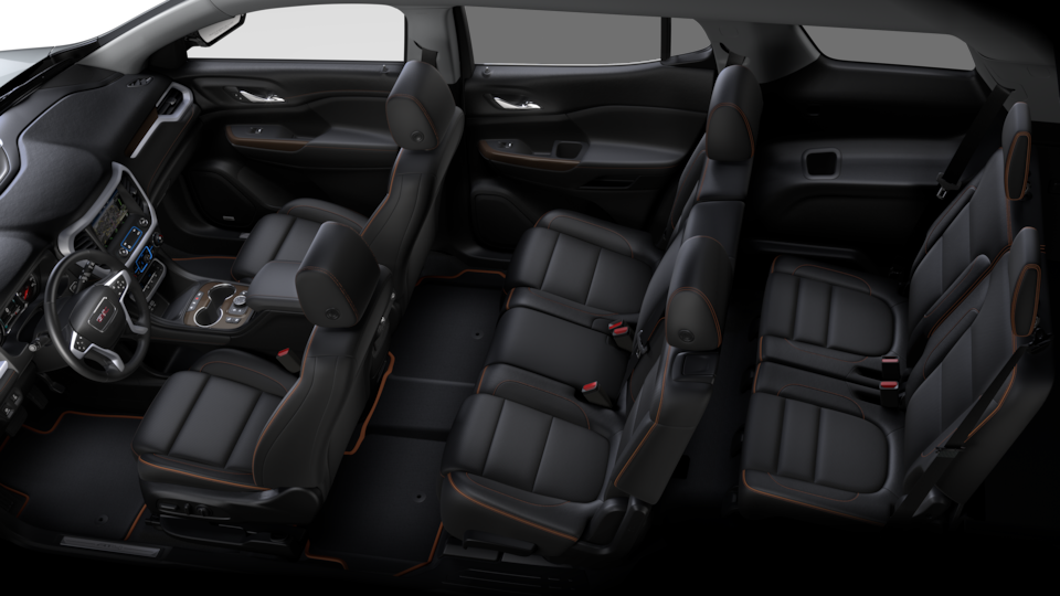 The 3 Row Seating and Jet Black Interior on the GMC Acadia AT4