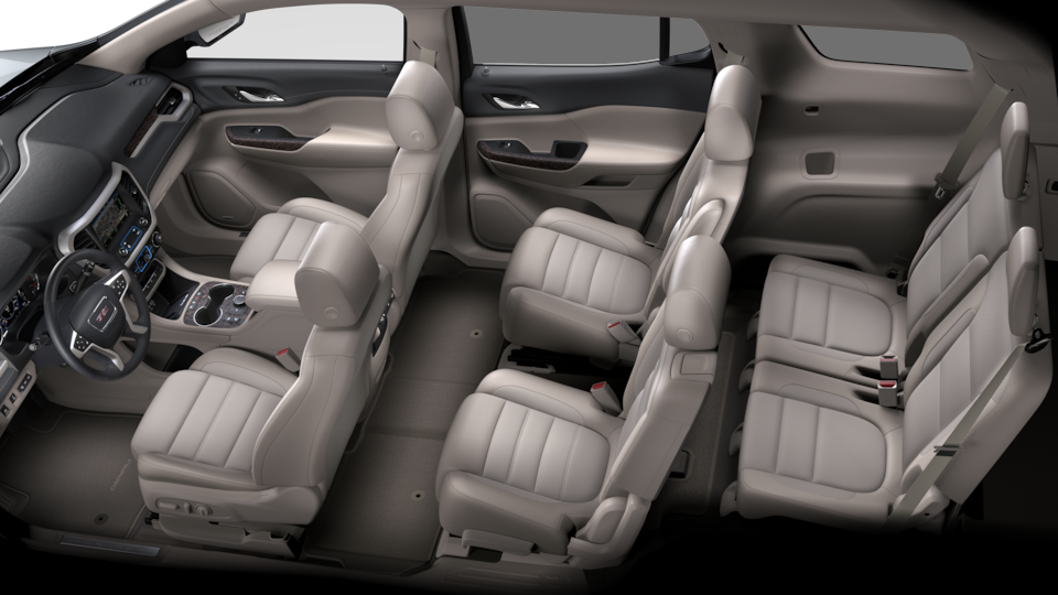 Three-Row Galvanized Light Shale Interior Seating on the New GMC Acadia