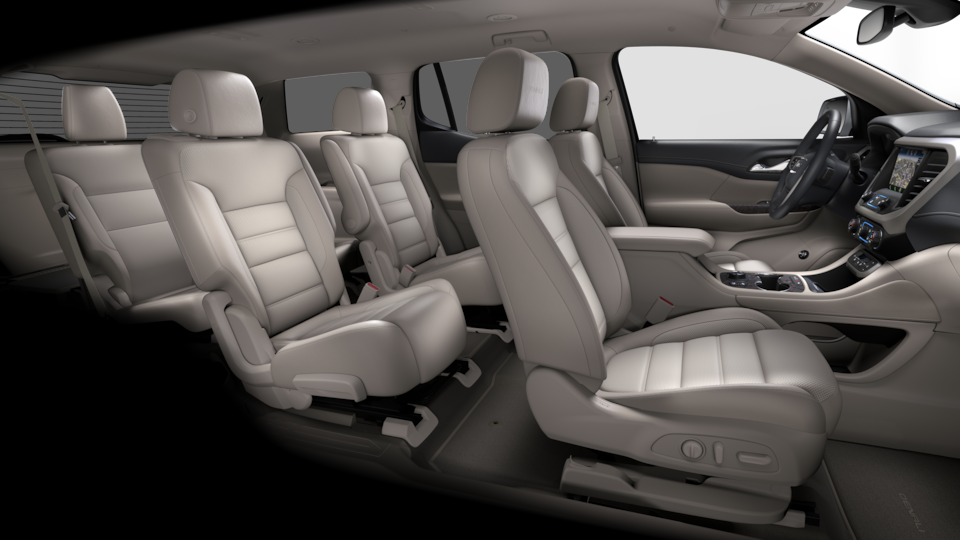 Three-Row Galvanized Light Shale Interior Seating on the New GMC Acadia 