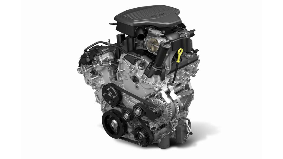 Closeup on the 3.6L Engine of the New GMC Acadia 