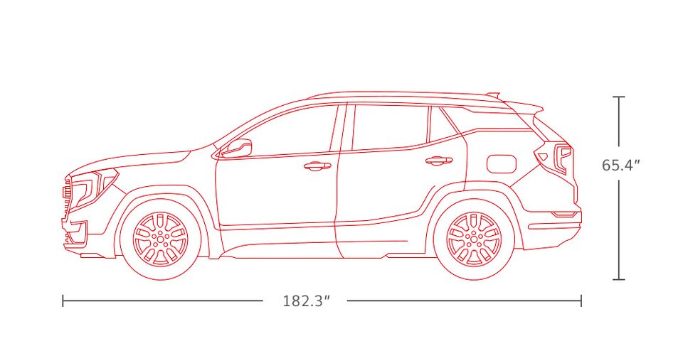 2022 GMC Terrain SLE/SLT Small SUV Length and Height Dimensions