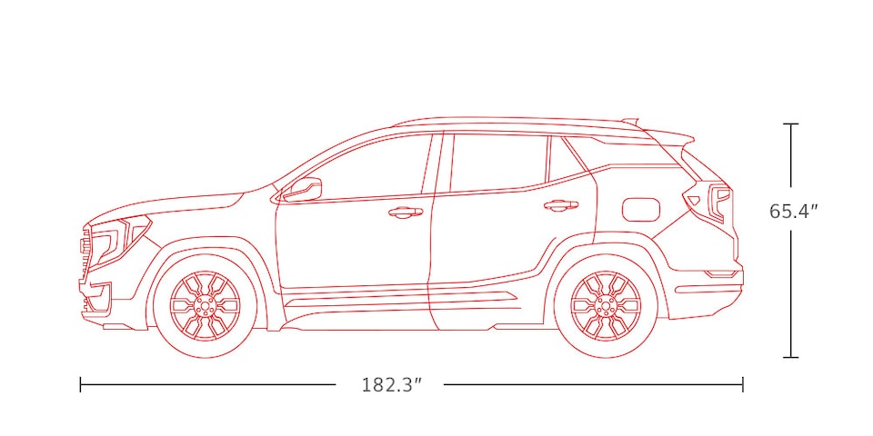 2022 GMC Terrain Denali Small SUV Length and Height Dimensions