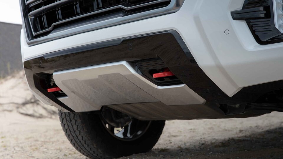 Close up of front grille on a 2022 GMC Yukon SUV