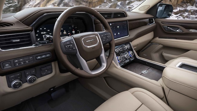 Interior of 2022 GMC Yukon Denali SUV