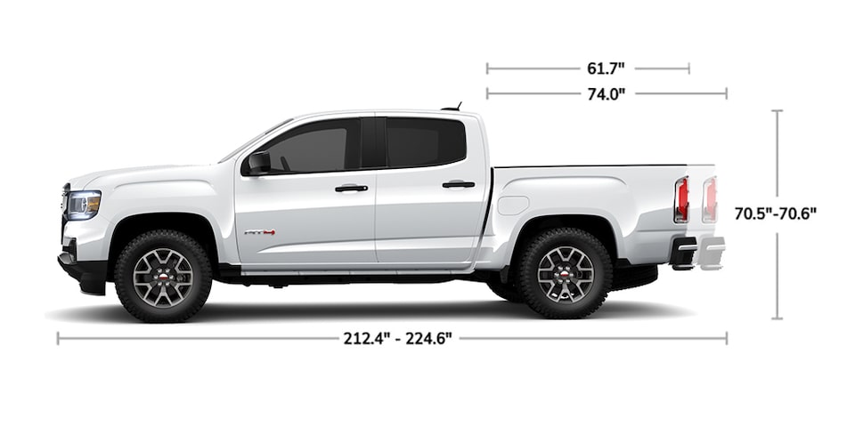 2022 GMC Canyon AT4 Truck Profile View of Specs