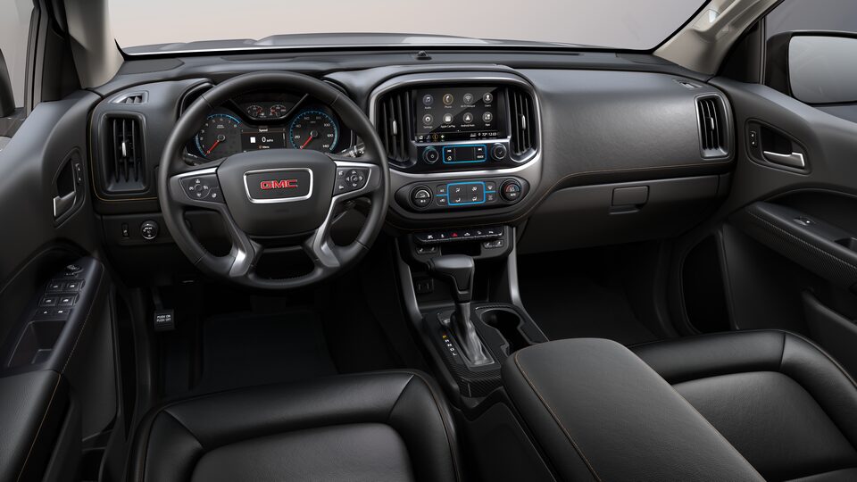 2022 GMC Canyon Small Truck Interior in Jet Black Kalahari Leather