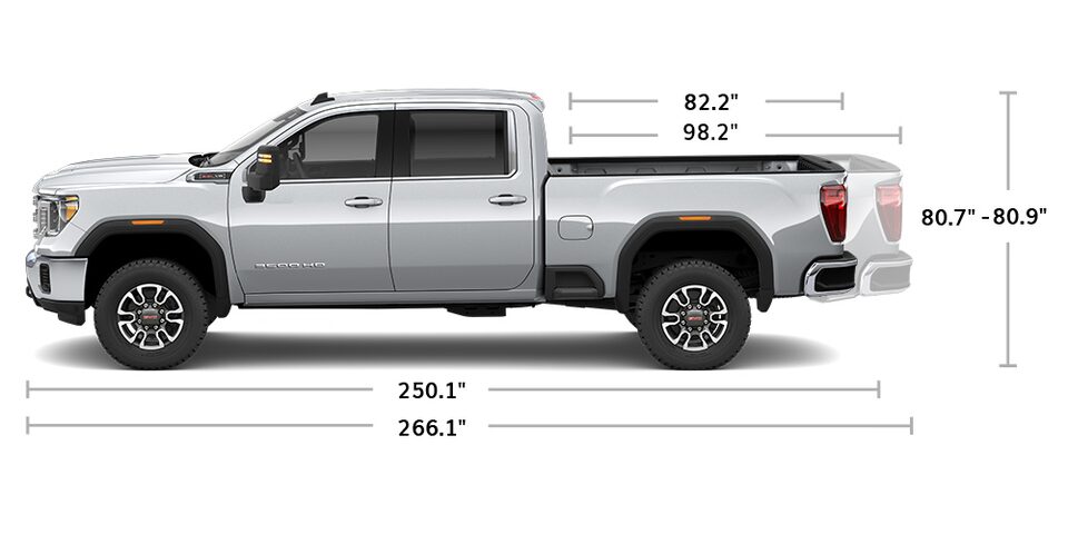 Pickup Truck Bed Dimensions Chart Model Details 2022 Gmc Sierra Hd Sle Slt Heavy Duty Truck