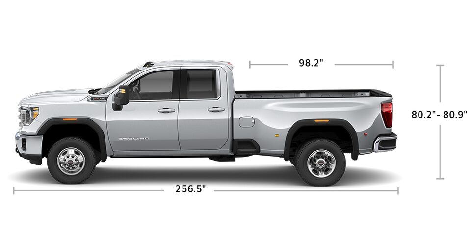 2022 GMC Sierra HD 3500 Double Cab Truck Specs - Length, Height, and Truck Bed Length