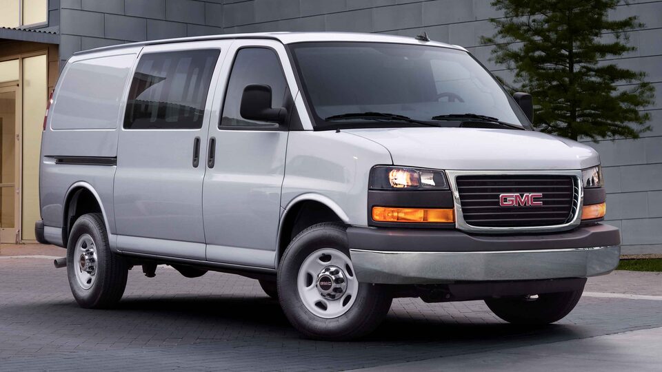 2022 GMC Savana Cargo Van featuring rear seat window glass