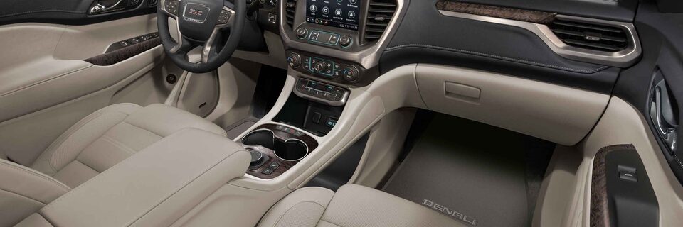 Closeup on Front Passenger Seat Leg Room of the GMC Acadia