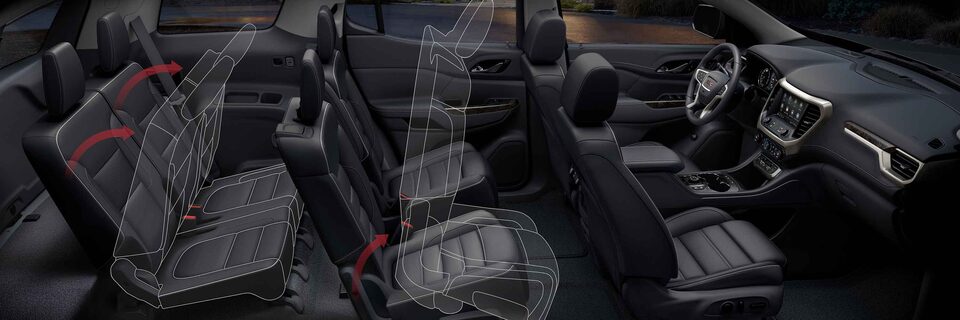Flexible 3 Row Seating Interior on the GMC Acadia