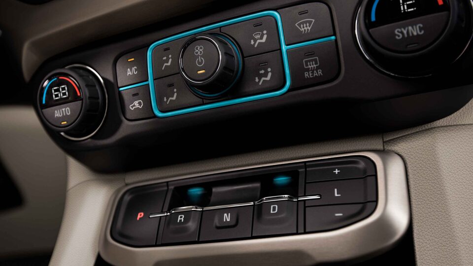 Closeup On the Climate Control System on the GMC Acadia 