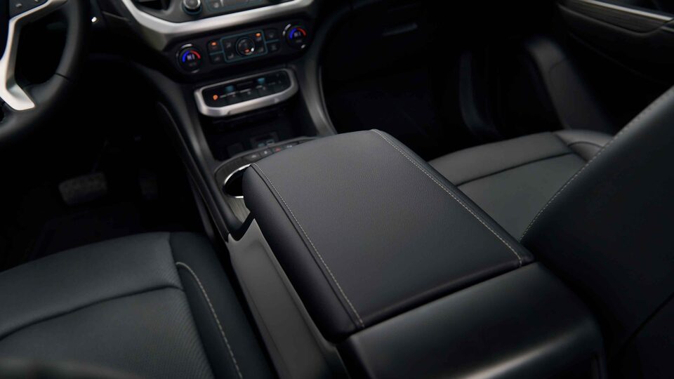 Closeup on the Center Console of the GMC Acadia 