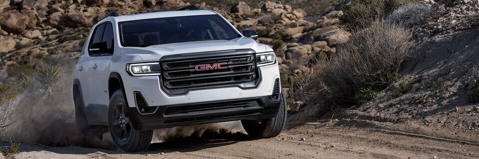 2021 GMC Acadia AT4 Off-Road SUV Front Grille Close Up