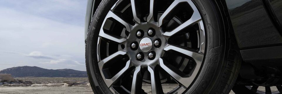 2023 GMC Acadia Denali Luxury Mid-Size SUV Front Wheel Close Up