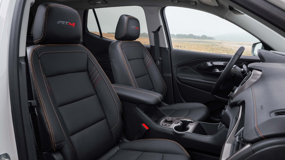 Stitched Leather Interior Front Seating on the GMC Terrain AT4