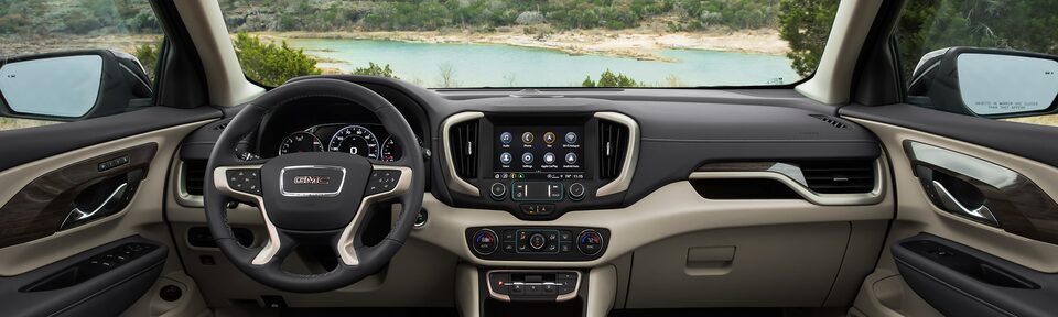 The Incredibly Designed Interior of the 2023 GMC Terrain Denali Accompanied with a Gorgeous View 