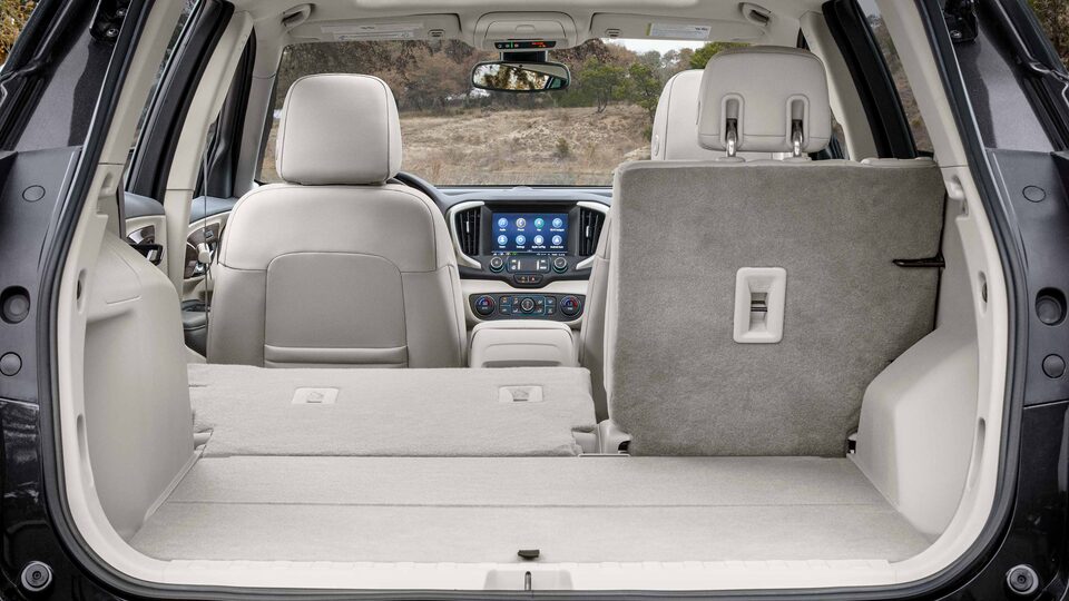 The Extended Cargo Space Created by Folding Seats of the 2023 GMC Terrain Denali 