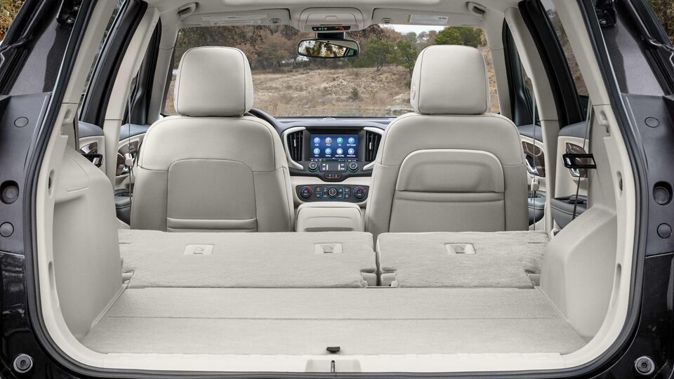The Extended Cargo Space Created by Folding Seats of the 2023 GMC Terrain Denali 