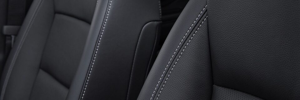 The Artistic Design of the front Leather Seats of the 2023 GMC Terrain AT4