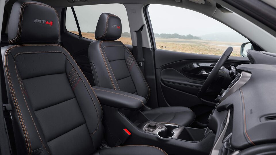 The Artistic Design of the front Leather Seats of the 2023 GMC Terrain AT4