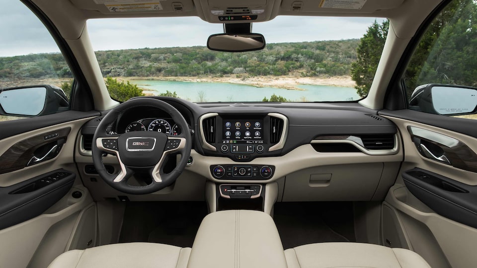 The Beautifully Designed Interior of the 2023 Terrain Denali Accompanied with a Breath Taking View