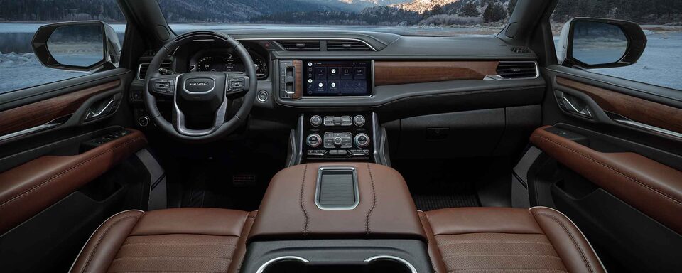 2022 GMC Yukon Denali Luxury Full-Size SUV Interior - Front Seats and Dashboard