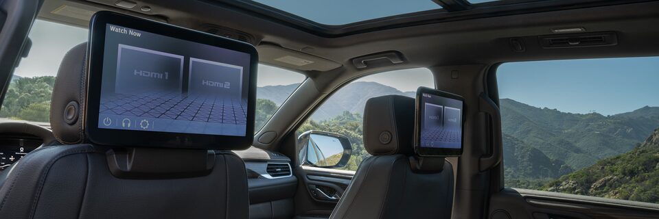 The 12.6" Diagonal Rear-Seat Media Touch Screens on the GMC Yukon