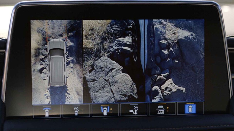 GMC Yukon AT4 Surround Vision Being Displayed on the Infotainment System
