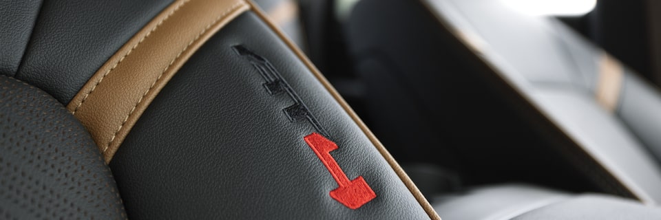 The AT4 Interior Seat Badging