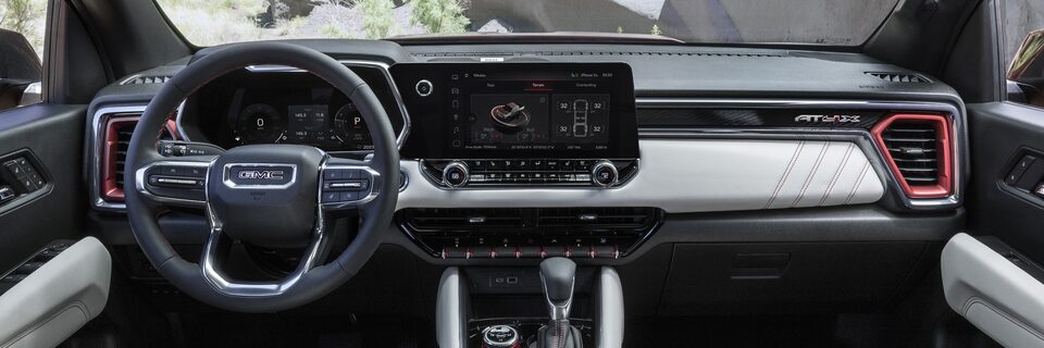 A Passengers View of the Front Interior of the new GMC Canyon AT4X