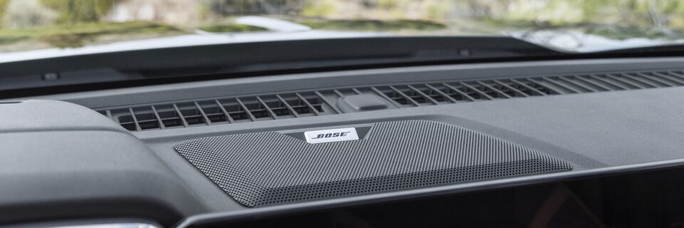 Closeup on the Bose Speaker on the GMC Canyon Denali
