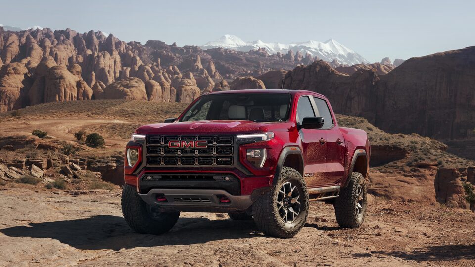 The GMC Canyon AT4X Parked Off-Road with a Gorgeous Mountain Backdrop