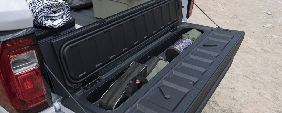 The Secondary Storage Space on the back of the Cargo Bed on the GMC canyon AT4