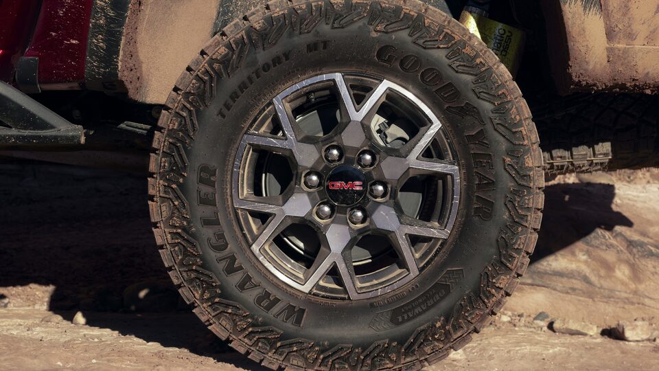 The Dirty Tire and Rim on the GMC Canyon AT4X