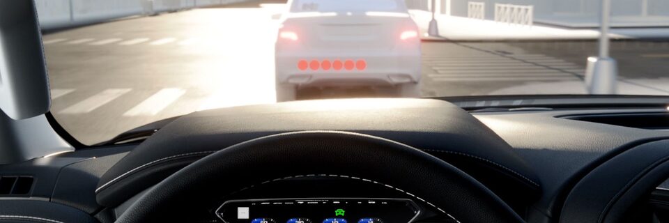 Infographic showing Automatic Emergency Braking