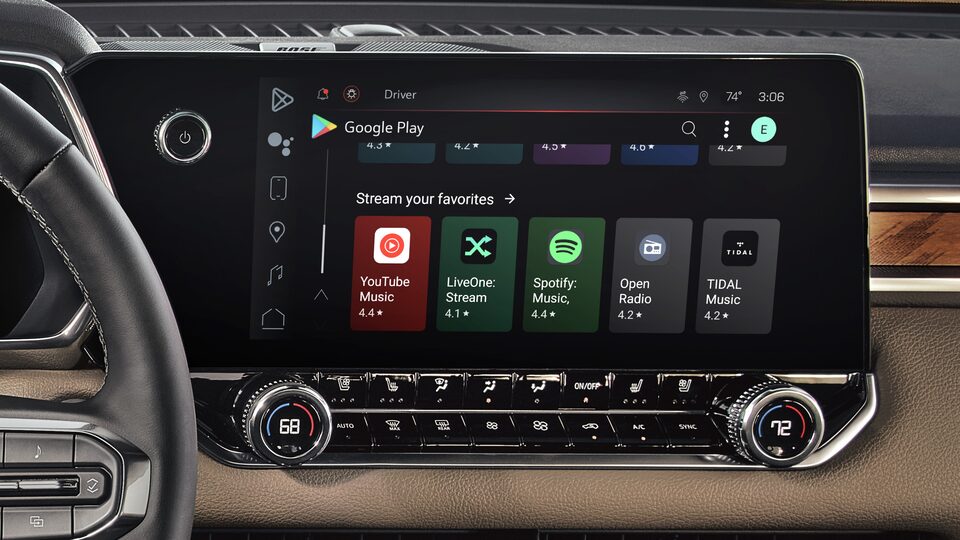 Google Play Feature on the GMC Canyon Denali
