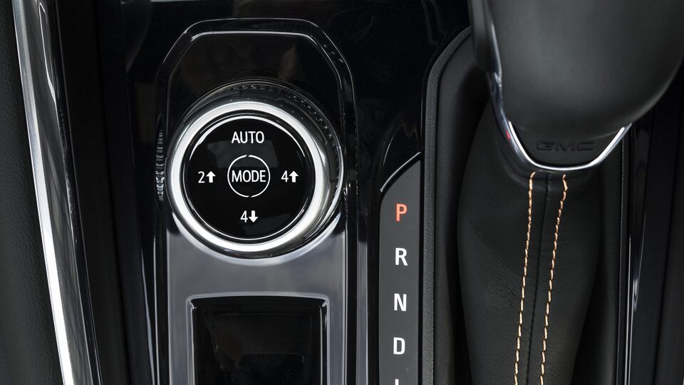 Closeup on the Shifter Feature of the GMC Canyon AT4