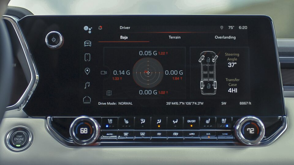 The Baja Feature on the Infotainment System of the GMC Canyon AT4X