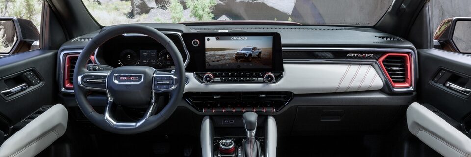 A Shot of the Front Interior on the GMC Canyon AT4X