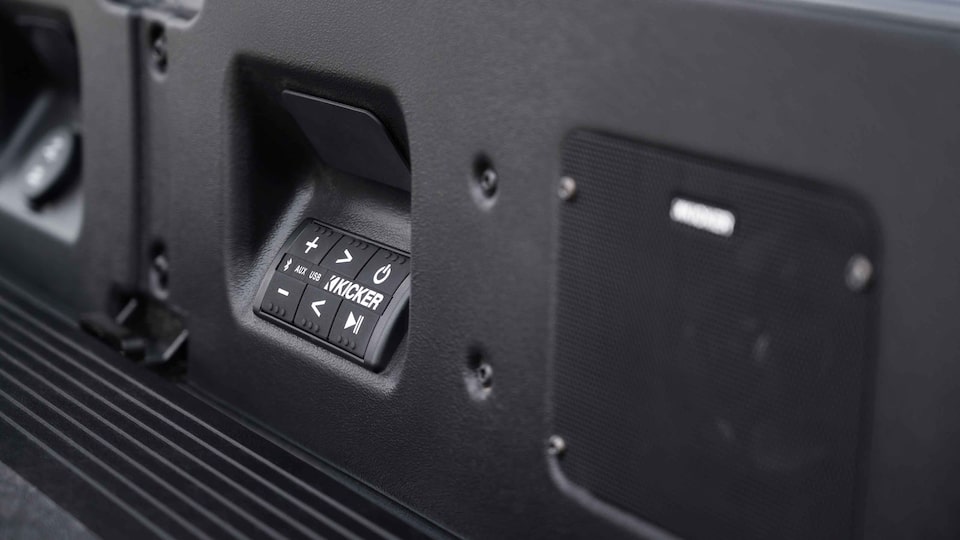 The MultiPro Tailgate Speaker Control Toggle of the Sierra HD