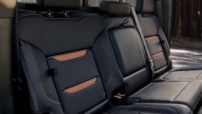 Closeup on the Three-Row Seats on the GMC Sierra HD AT4