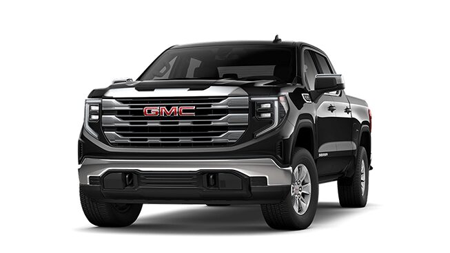 Onyx Black GMC Sierra SLE/SLT Pickup Truck Parked