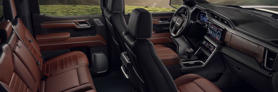 The Gorgeous Alpine Umber Interior With Full-Grain Leather Seating in the Sierra 1500