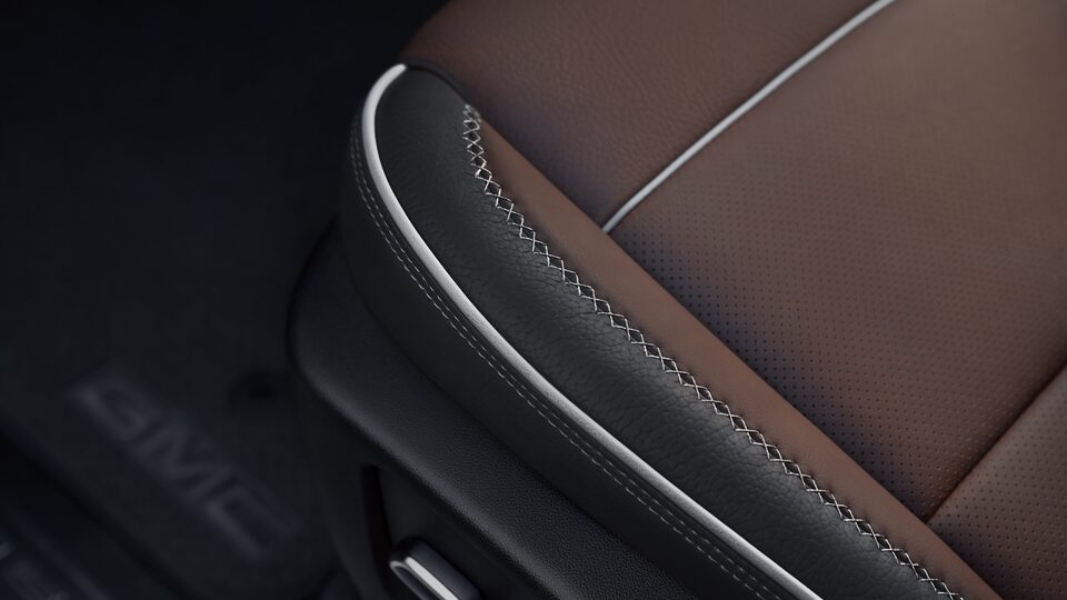 The Perforated Forge Leather Seating with Contrasting Stitch Pattern of the Sierra Denali